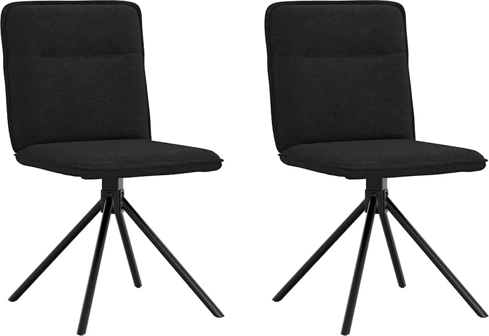 vidaXL Scaune de bucătărie, 2 buc. negru, textil