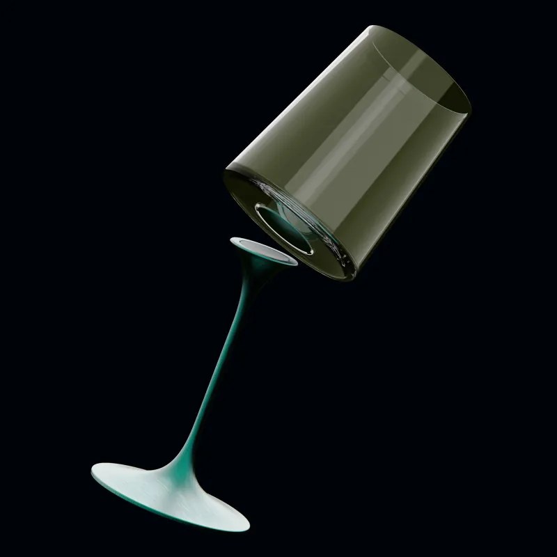 Set 2 pahare de cristal Trebonn SplitGlass 2025123, 280 ml, Ø7.3x9 cm, Posibilitate atasare picior, Verde