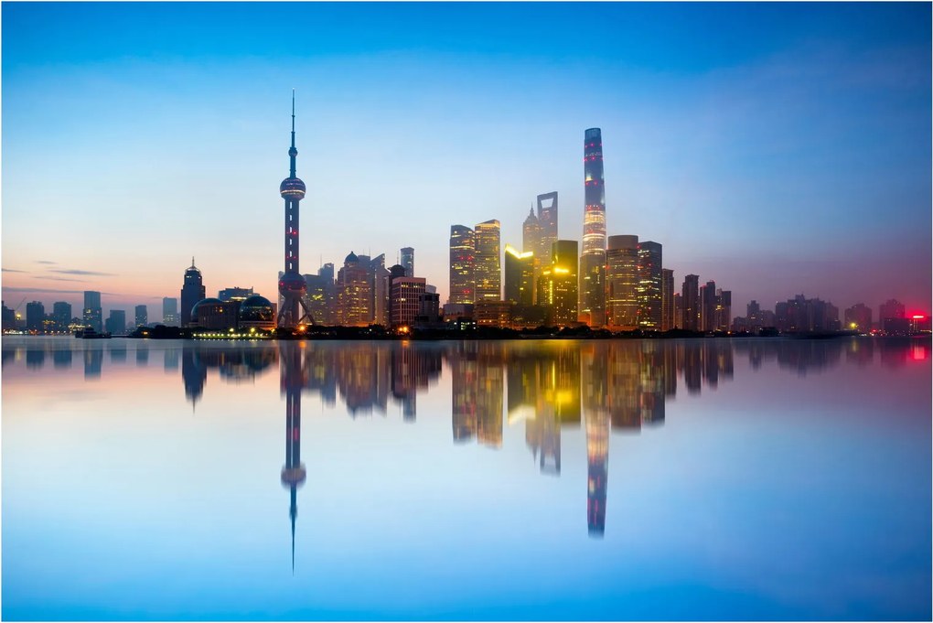 Tablou - Cerului dimineții deasupra Shanghaiului (90x60 cm)