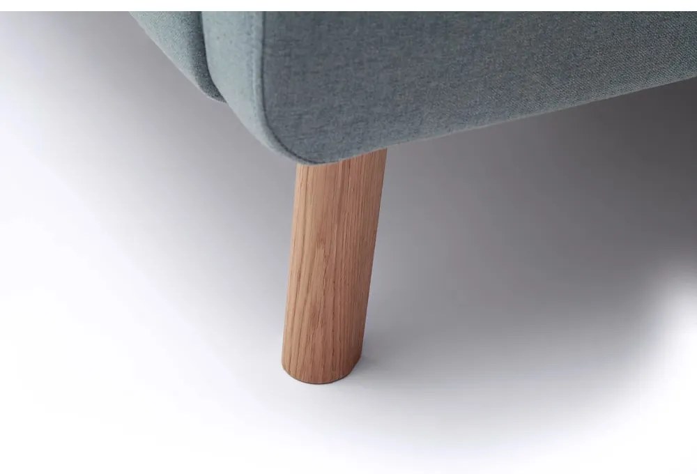 Pat matrimonial albastru prăfuit tapițat cu spațiu de depozitare cu somieră 140x200 cm Mattis – Meise Möbel