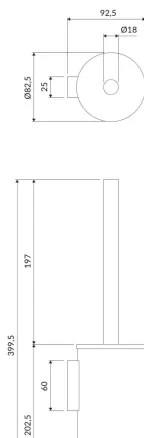 Perie de toaletă de perete OMNIRES MP60621CR MODERN PROJECT crom lucios