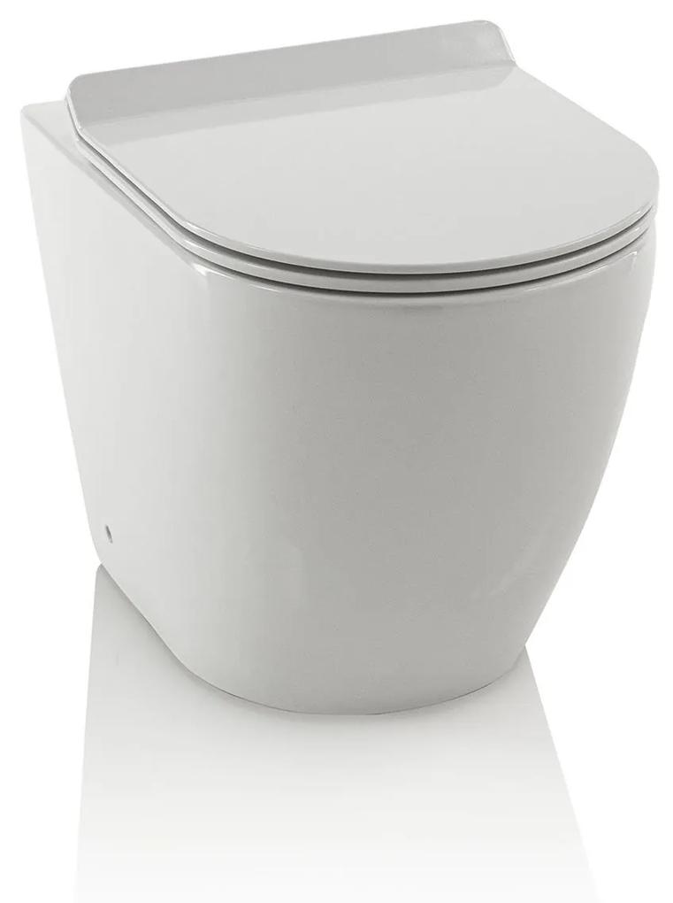 Toaleta rotunda ROUND, Ceramica, Alb,  55x36.5x40 cm