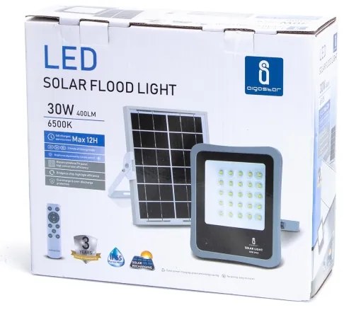 Proiector LED solar dimabil Aigostar LED/30W/3,2V IP67 + telecomandă