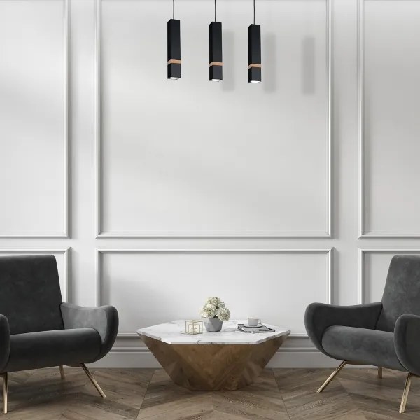 Lustră pe cablu VIDAR 3xGU10/25W/230V negru