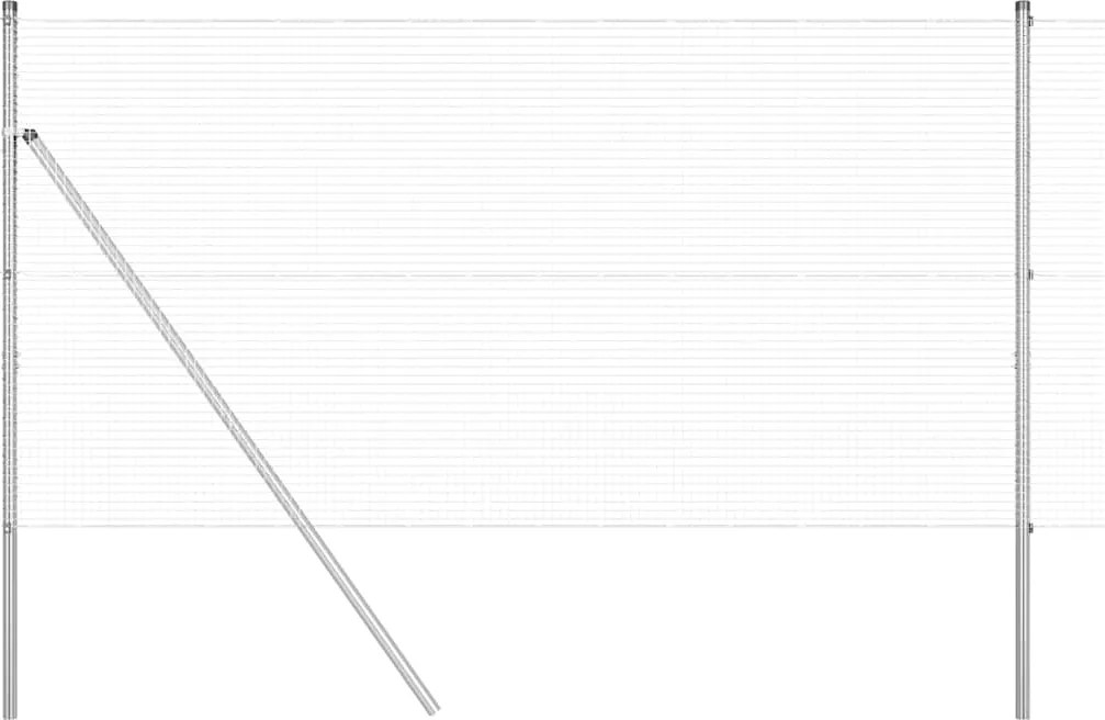 vidaXL Stâlp de gard. Argintiu 25 x 1,2 m (plasă de 19 x 19 mm) Oțel