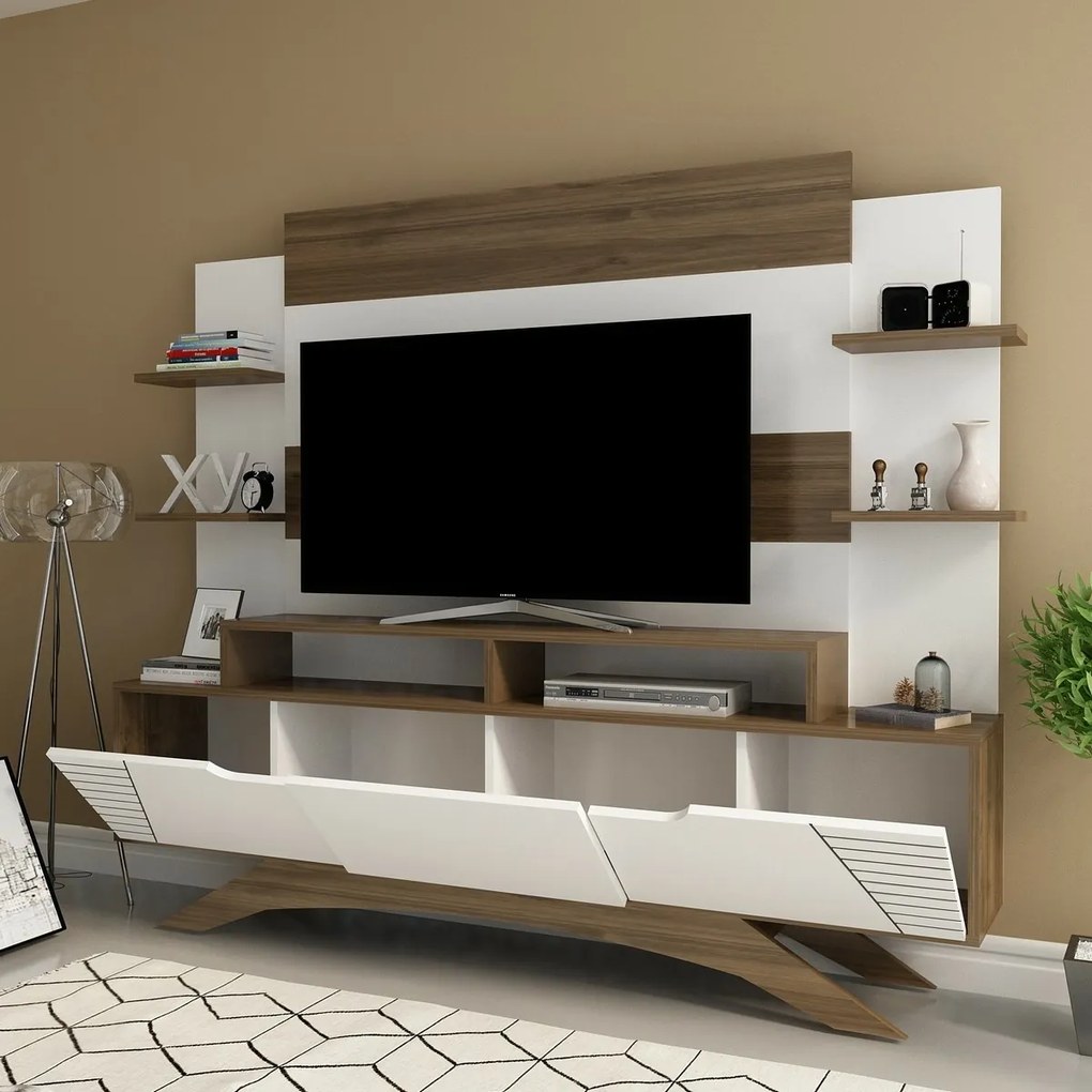 Perete TV Deparo Walnut and White