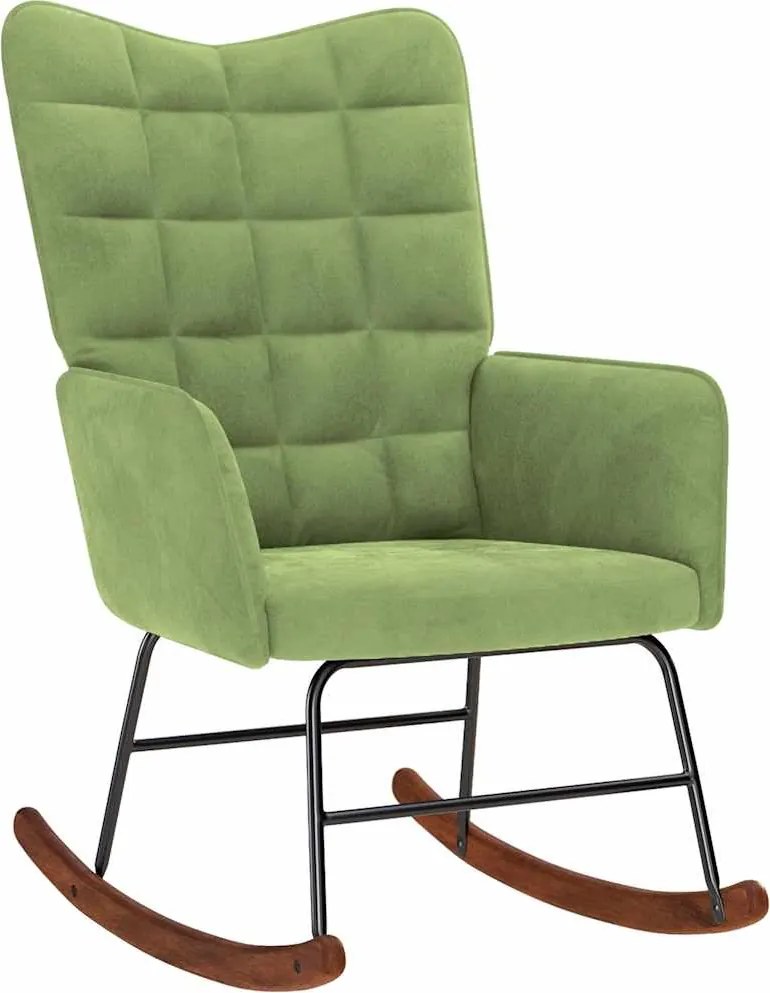 vidaXL Scaun balansoar, verde deschis, catifea