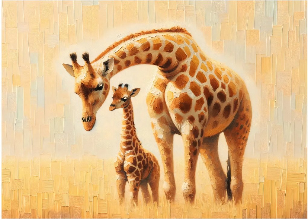 Tablou pe sticlă - Girafe (70x50 cm)
