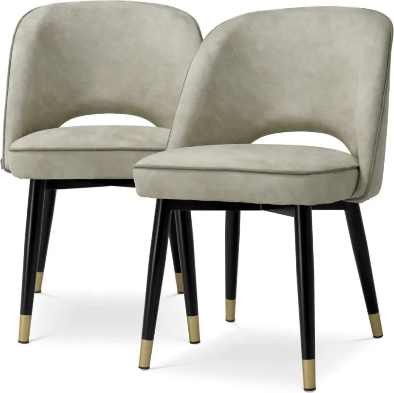 Set de 2 scaune design LUX Cliff, Mayer silver