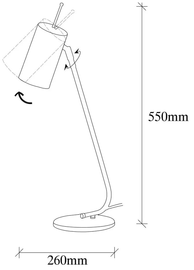 Veioză albă cu abajur din metal (înălțime 55 cm) Sivani – Opviq lights