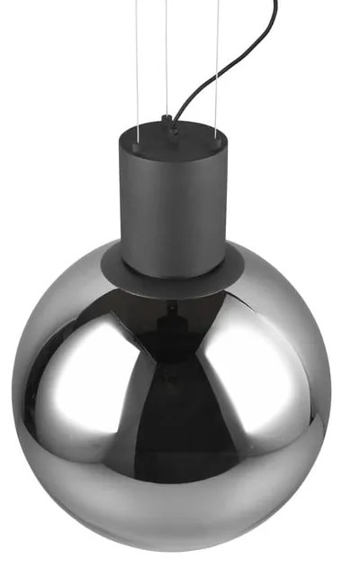 Lustră neagră LED cu abajur din sticlă ø 50 cm Cipallone – CINQUE