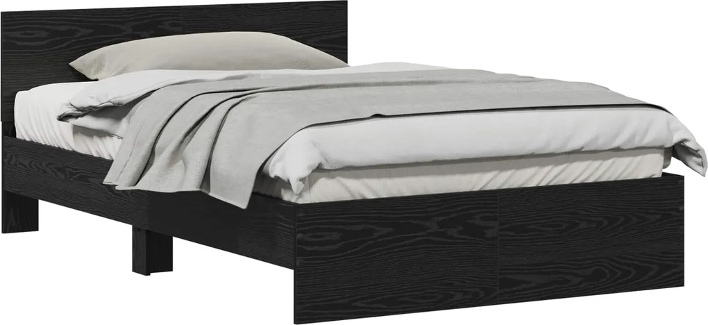 vidaXL Cadru de pat Stejar Negru 193 x 125 x 70 cm Lemn compozit