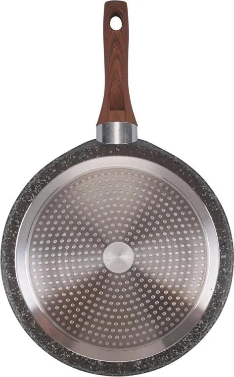 Tigaie pentru clătite Galileo Dakota SChef 5916655, 28 cm, antiaderentă, fără PFOA și nichel, pentru plite cu inducție, granit închis la culoare/maro