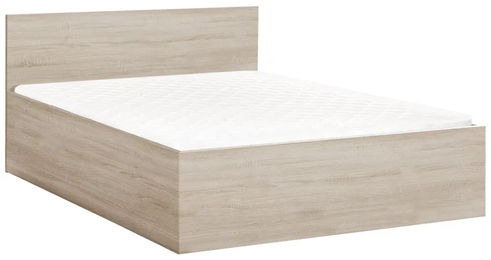 Pat dublu stejar sonoma, SOFIA 180 x 200 cm Saltele: Cu saltele Deluxe 10 cm, Somiera pat: Cu lamele drepte