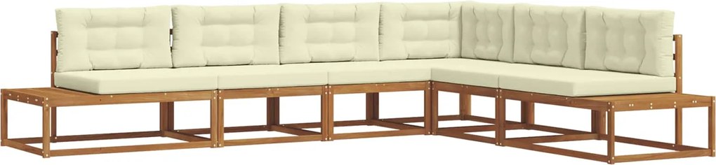 vidaXL Set de canapele de exterior 6 Bucată Natural și Crem