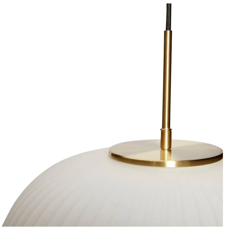 Lustră albă cu abajur din sticlă ø 40 cm Serene – Hübsch