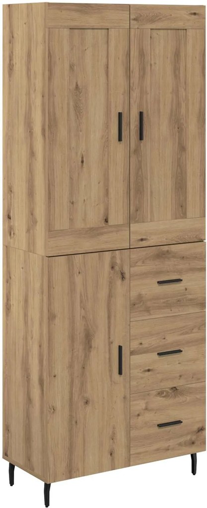 vidaXL Bufet cu sertar 2 pcs Stejar Artizanal Lemn compozit