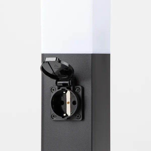 Brilagi - Lampă de exterior cu 2 prize SCHUKO NOVA 1xE27/15W/230V 40 cm IP44 neagră