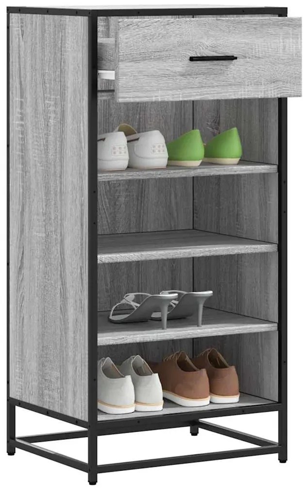 vidaXL Suport pantofi Gri Sonoma 48x38x97,5 cm Lemn prelucrat