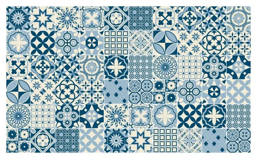 Set 60 autocolante de perete Ambiance Cement Tiles Riana, 15 x 15 cm