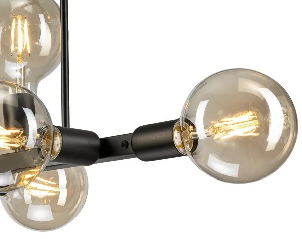 Lustră pe tijă ASTRID 8xE27/60W/230V negru