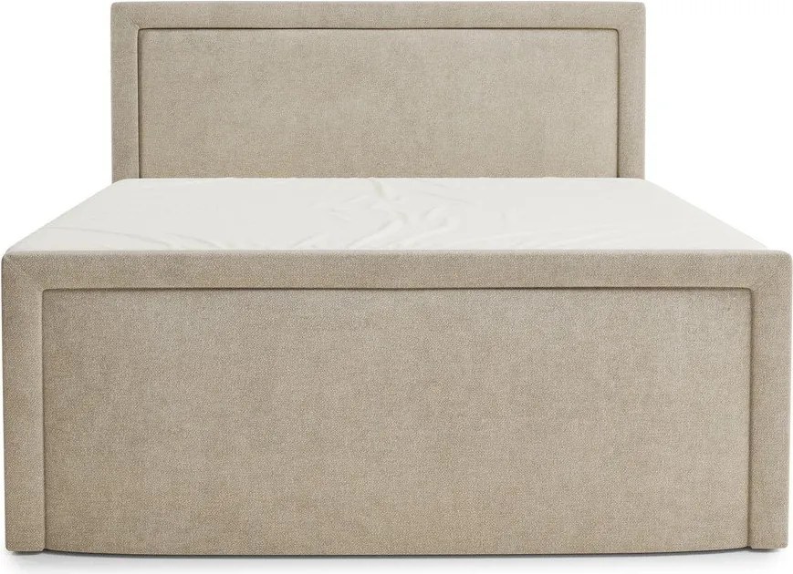 Pat boxspring bej cu spațiu de depozitare 180x200 cm Fresco – Maison de Rêve