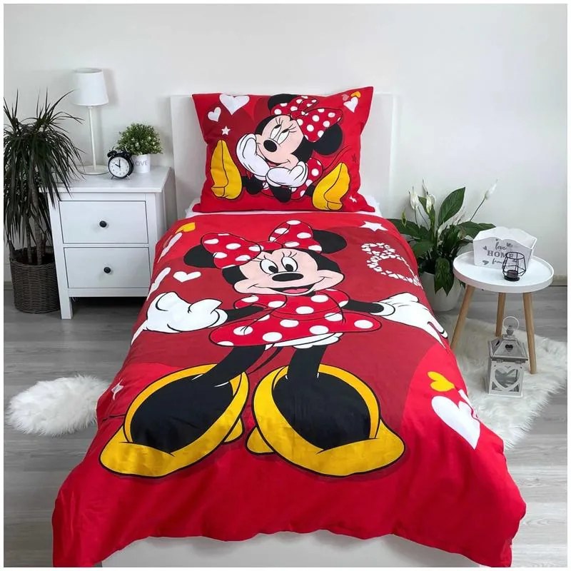 Disney Minnie Love &amp; Stars Husă pentru lenjerie de pat 140×200 cm, 70×90 cm