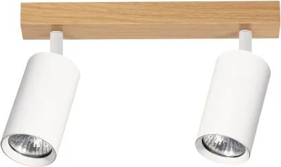 Brilagi - Spot aplicat SELE, 2x GU10/30W/230V, alb/decor stejar