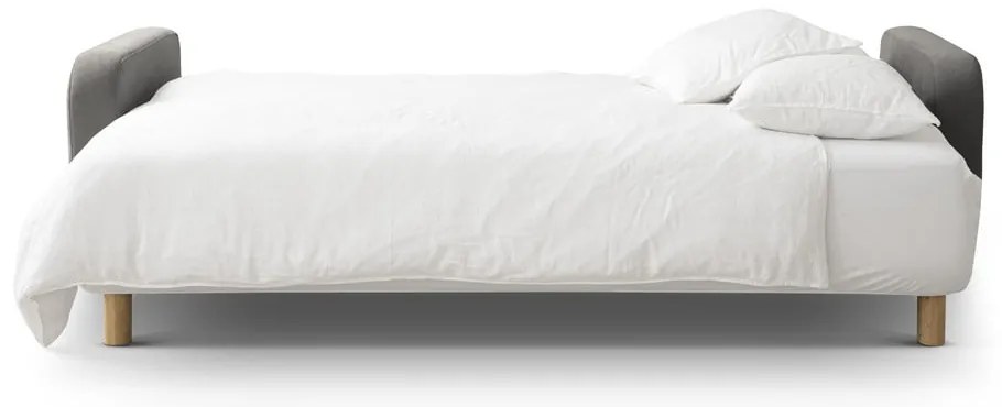 Canapea gri extensibilă, cu spațiu de depozitare 231 cm Elen – Micadoni