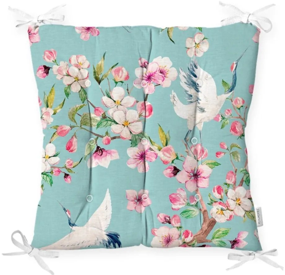 Pernă pentru scaun Minimalist Cushion Covers Flowers and Bird, 40 x 40 cm