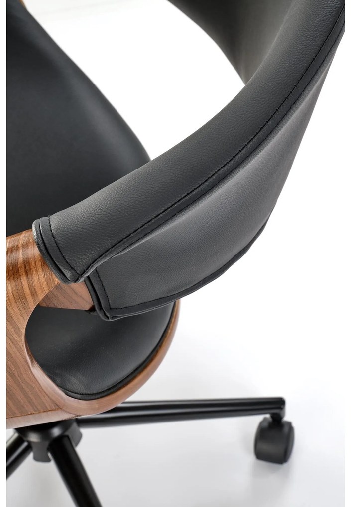 Fotoliu de birou Balbo (negru + nuc). Promo -6%. 1092609