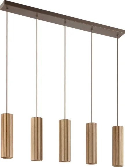 Brilliant - Lustra suspendată pe cablu LAKEWOOD 5xGU10/10W/230V maro
