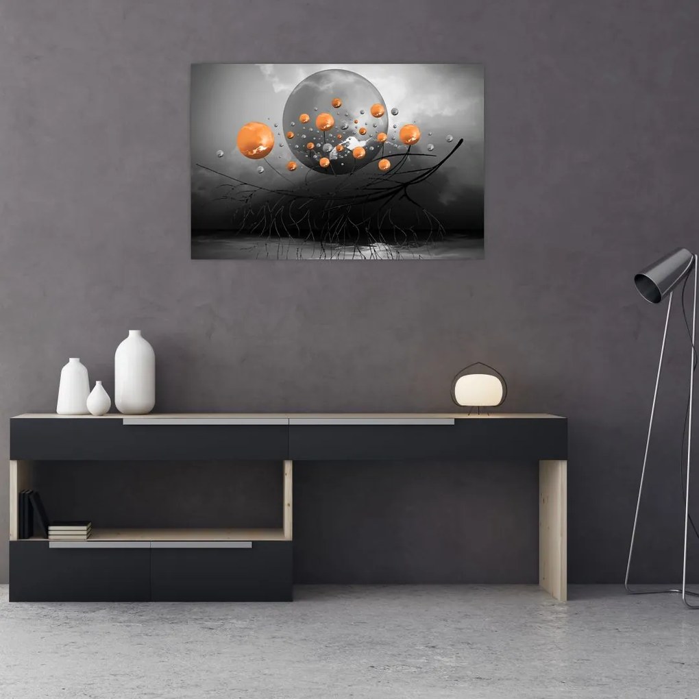 Tabloul cu bile portocalii (90x60 cm)