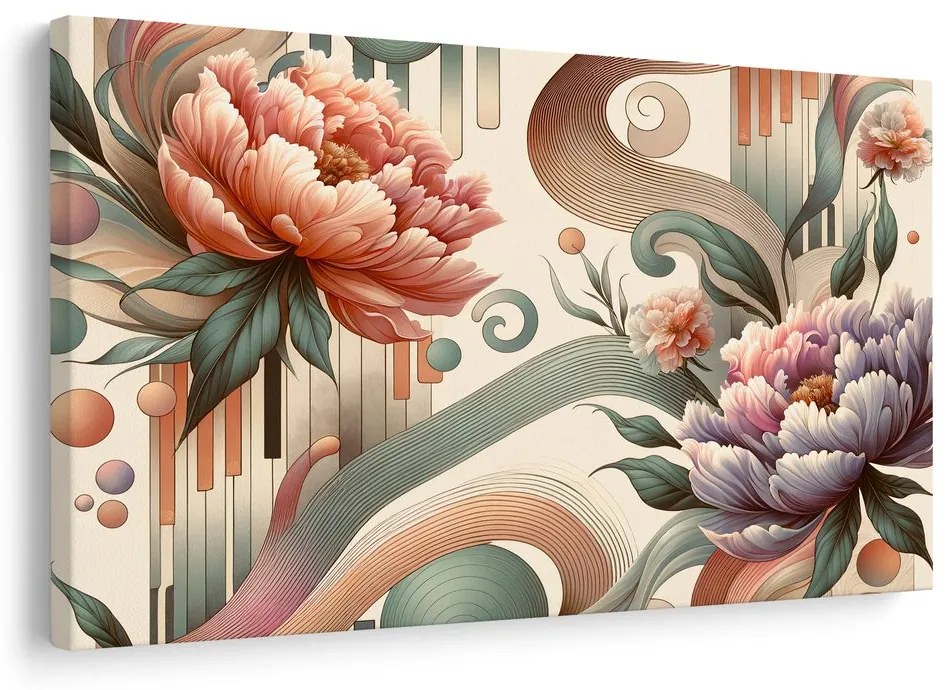 Tablou flori în stil abstract
