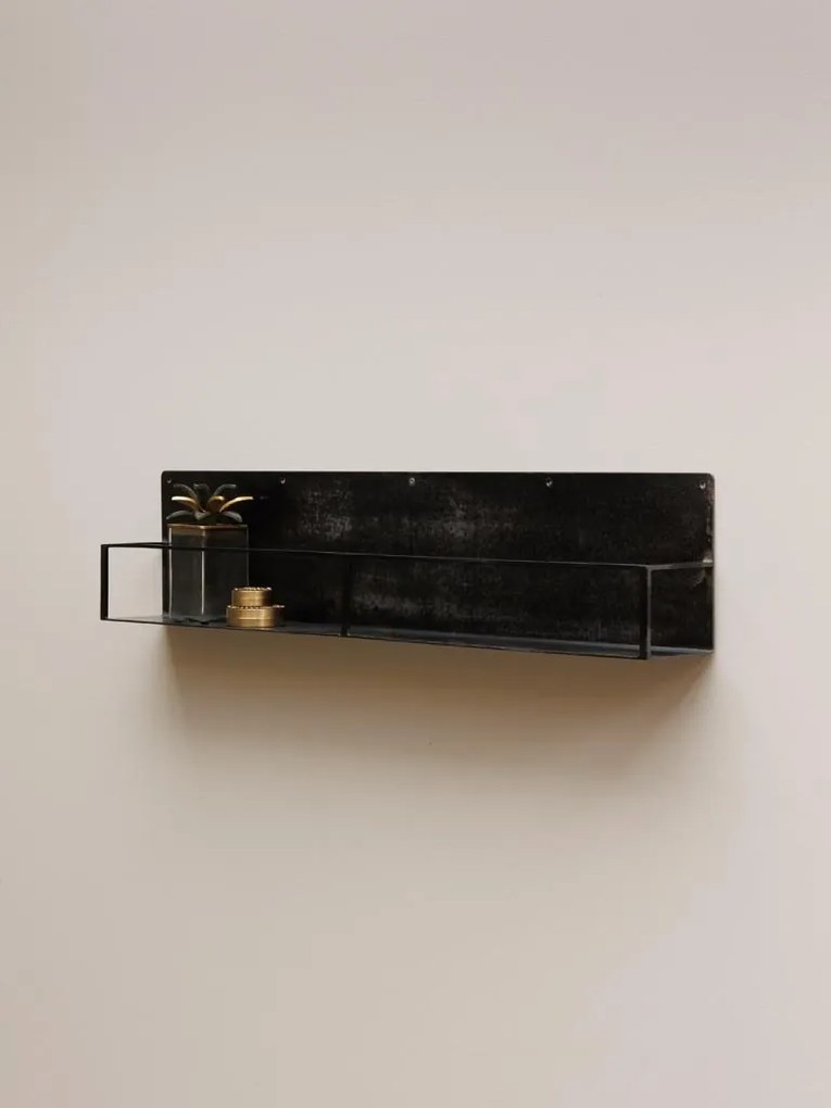 Raft negru, din metal, L100cm, Ferrum