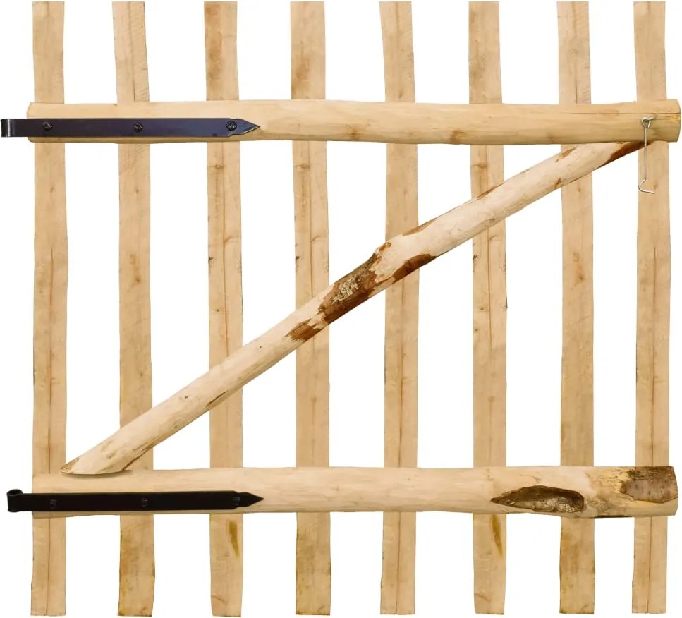 vidaXL Poartă de gard din lemn de alun 100 x 100 cm