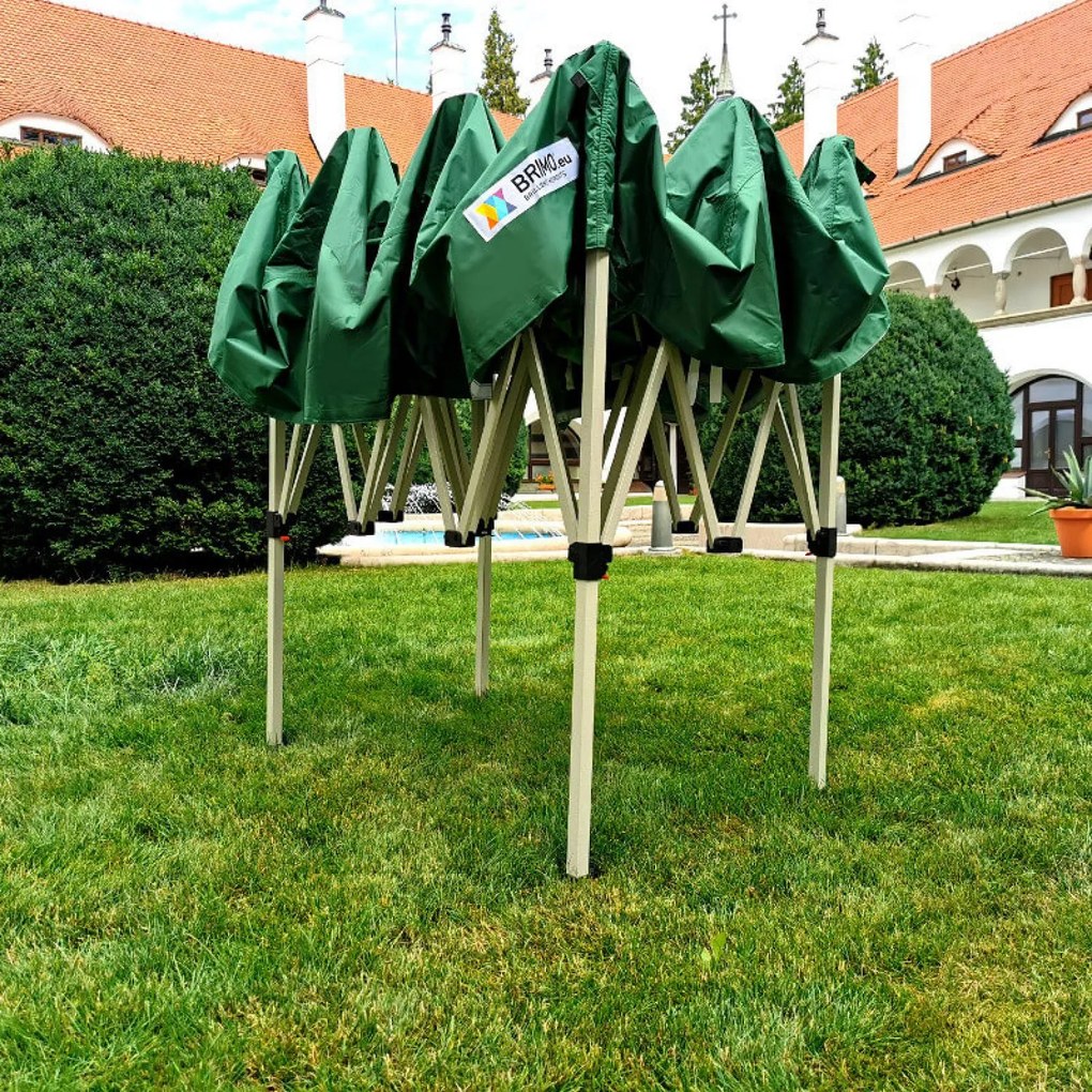 Foișor tip foarfecă 2x2 m Oțel | Dotări profesionale Ridicat în 45 s. - cu 3 pereți - Negru