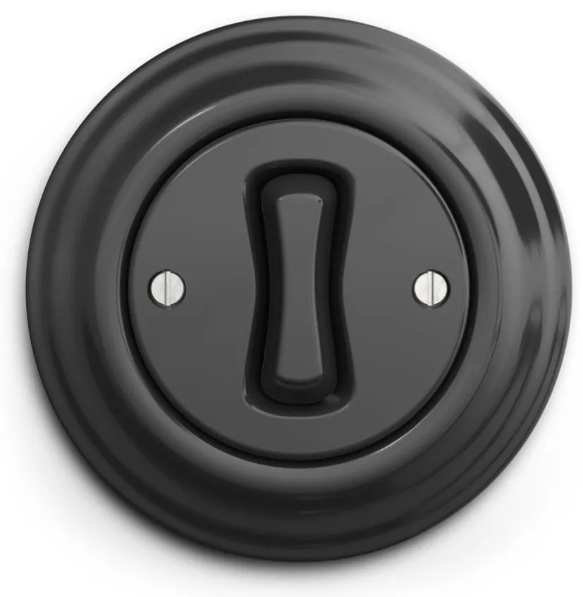 Kliklap - Întrerupător unipolar retro cu ramă nr. 1, antracit