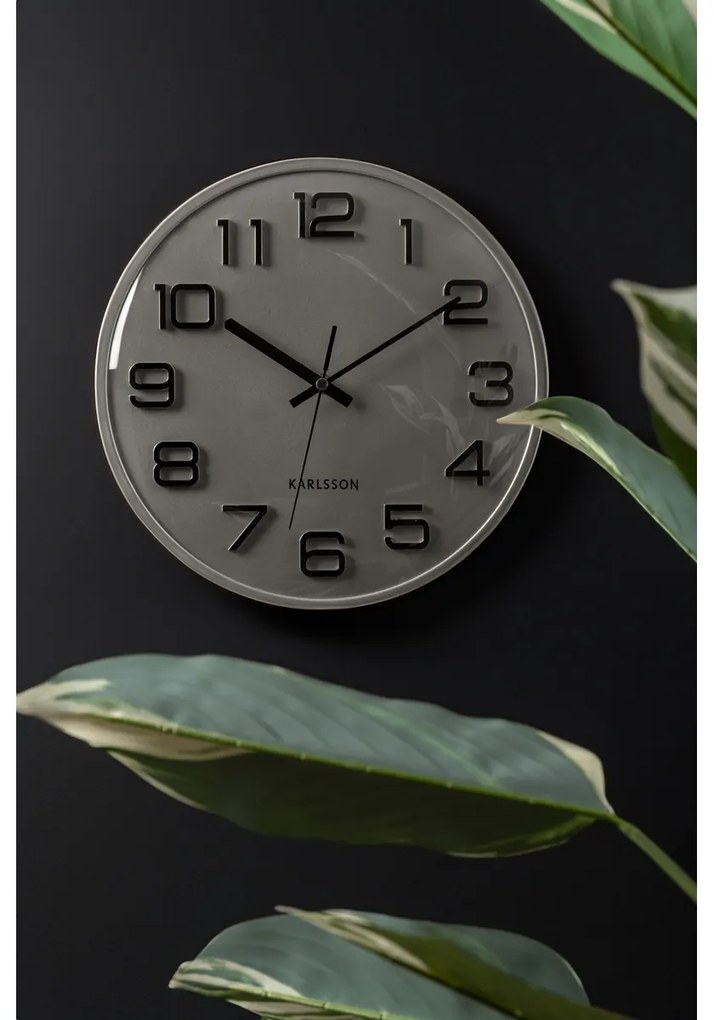 Karlsson 6022SI ceas de perete design argintiu,diametru 30 cm