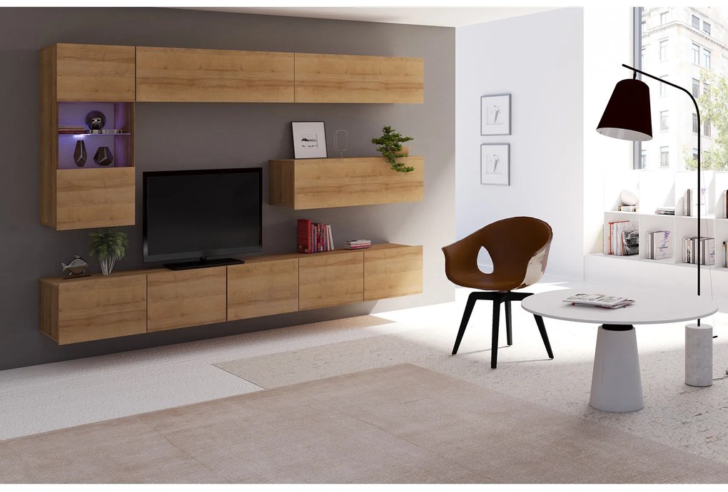 Mobilier living Calabria C4 (Stejar auriu) (fără iluminat). 1051603