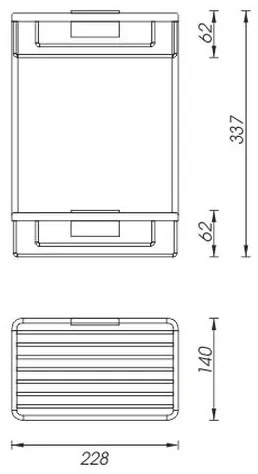 Etajeră de duș cu două rafturi NIMCO Ki 14017D-26 KIBO crom lucios