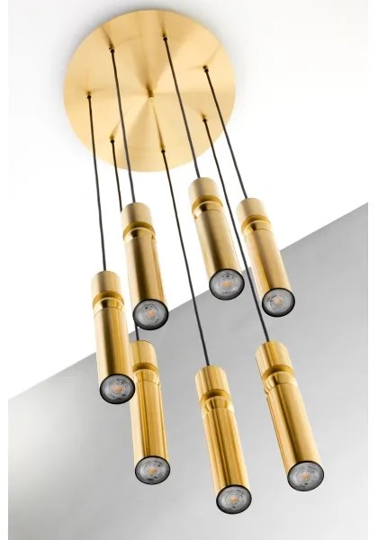 Lustră pe cablu Jupiter 2021 ALAS 7xGU10/10W/230V auriu