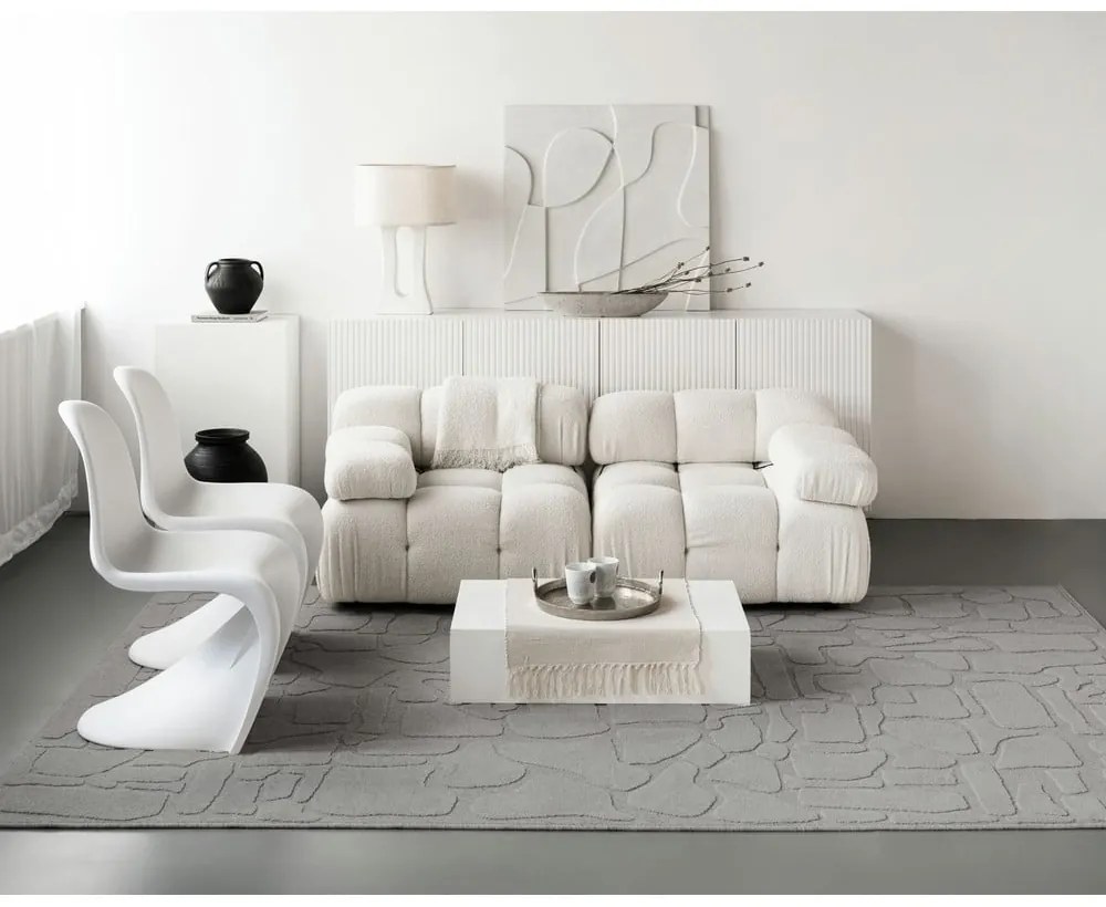 Covor gri din lână 200x300 cm Morphic Dunes – Agnella