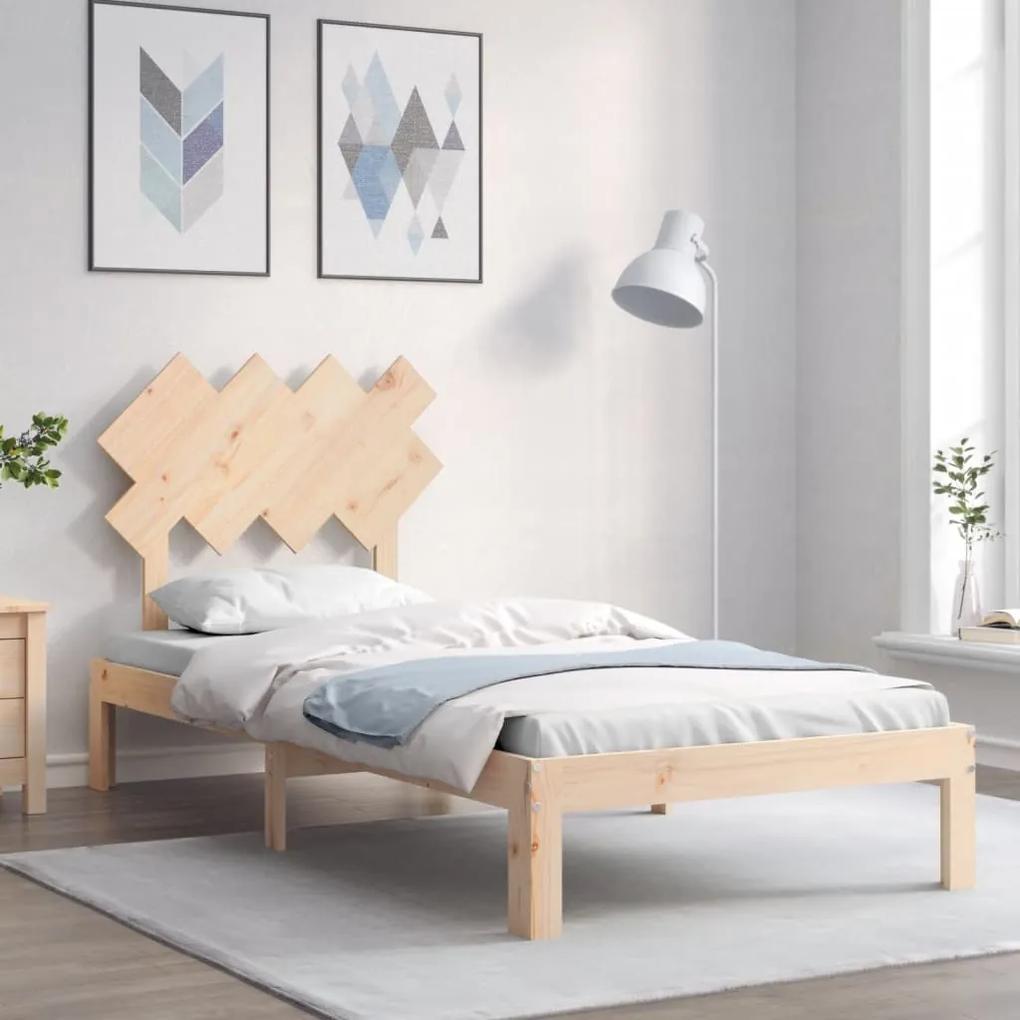 3193711 vidaXL Cadru de pat cu tăblie, 90x200 cm, lemn masiv