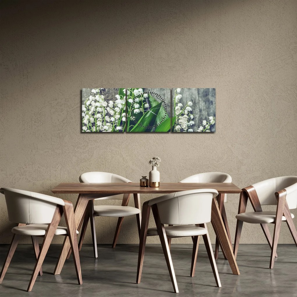 Tablou cu lăcrimioare (cu ceas) (90x30 cm)