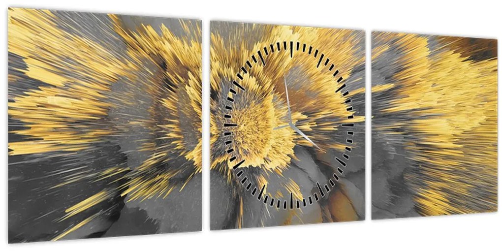 Tablou - Expansiunea aurului (cu ceas) (90x30 cm)