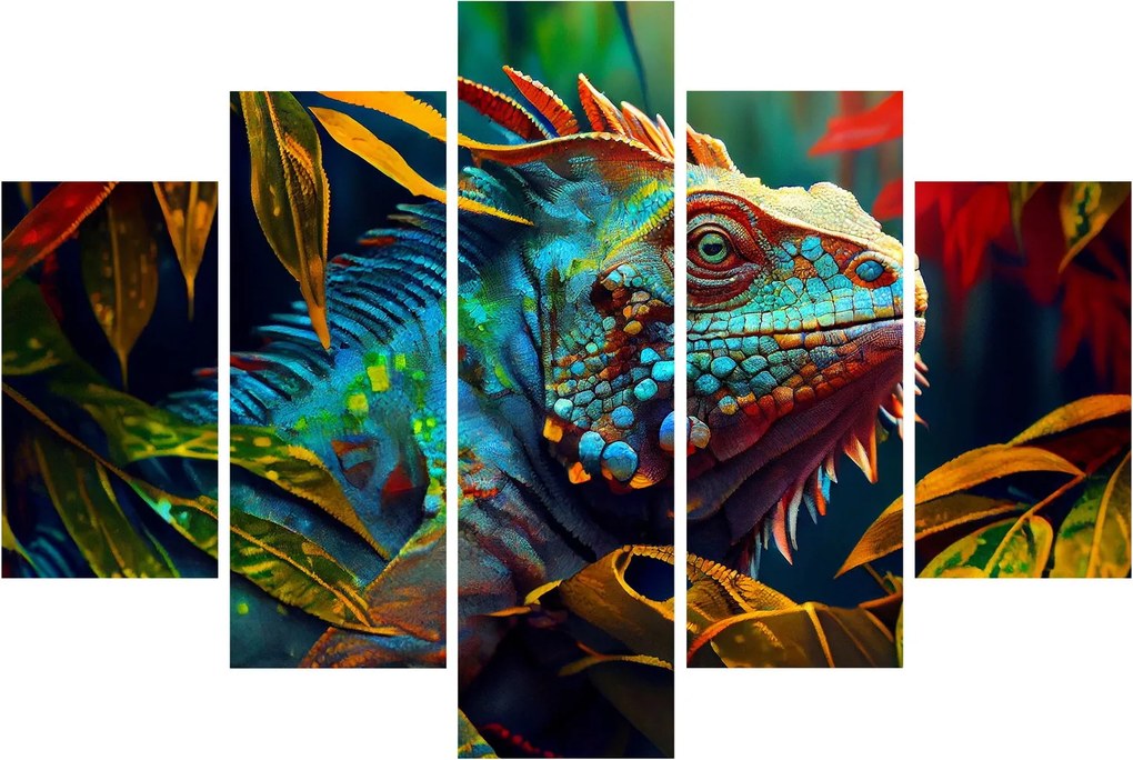 Tablou - Iguana colorată (150x105 cm)