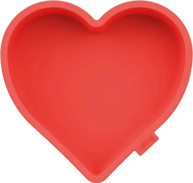 Forma de copt in forma de inima Lekue 1010173, 24,2 x 22,9 x 4,4 cm, -60°C/+220 °C, Silicon platinat, Rosu