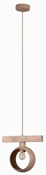 Duolla - Pendul suspendat pe cablu IRONLINE 1xE27/15W/230V pin/stejar/bej
