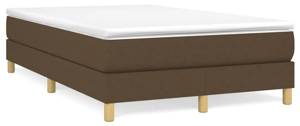 3144162 vidaXL Pat box spring cu saltea, maro închis, 120x200 cm, textil